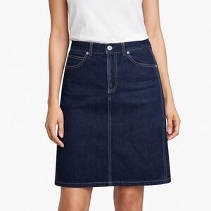 Gap Womens Dark Wash Indigo Denim A-Line Knee Length Skirt Size 1 121543-00-1